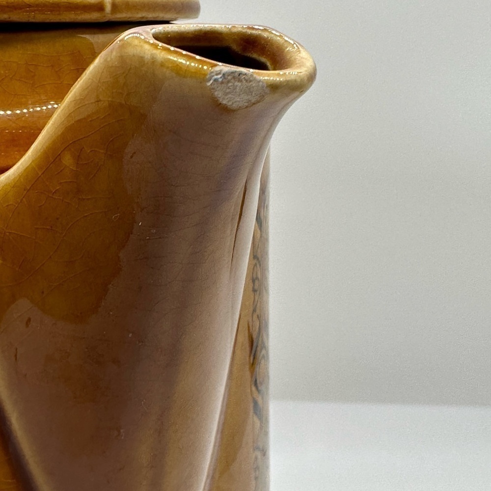 Coffee Pot Brown Geometric Design MCM • Made in Japan - Picture 4 of 11